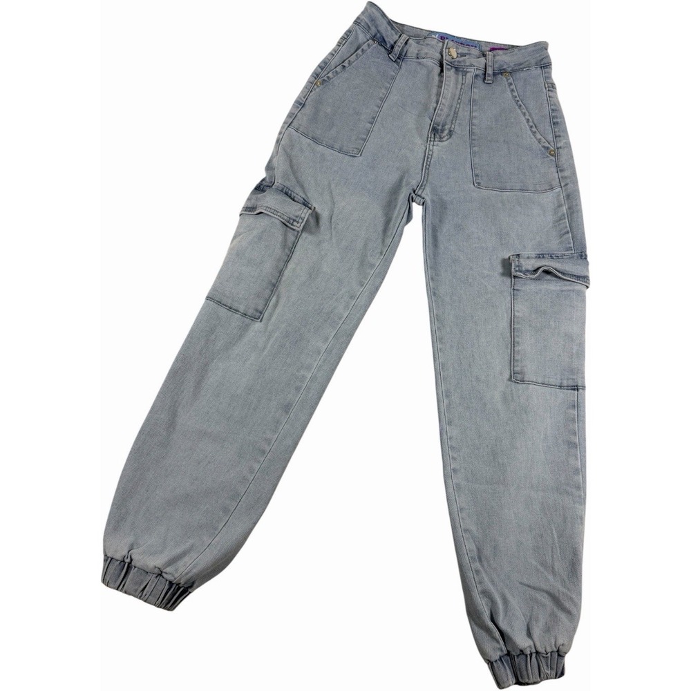 Playboy Light Wash Denim Cargo Jogger Pants Blue Size 3